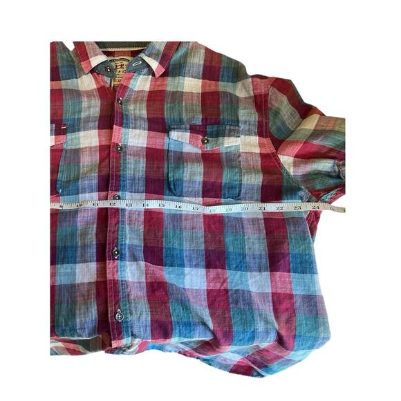 Men’s 100% cotton short sleeved button-down casual plaid shirt. Size XXL - Picture 4 of 5